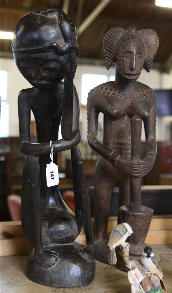 Two Indonesian trible wood figures